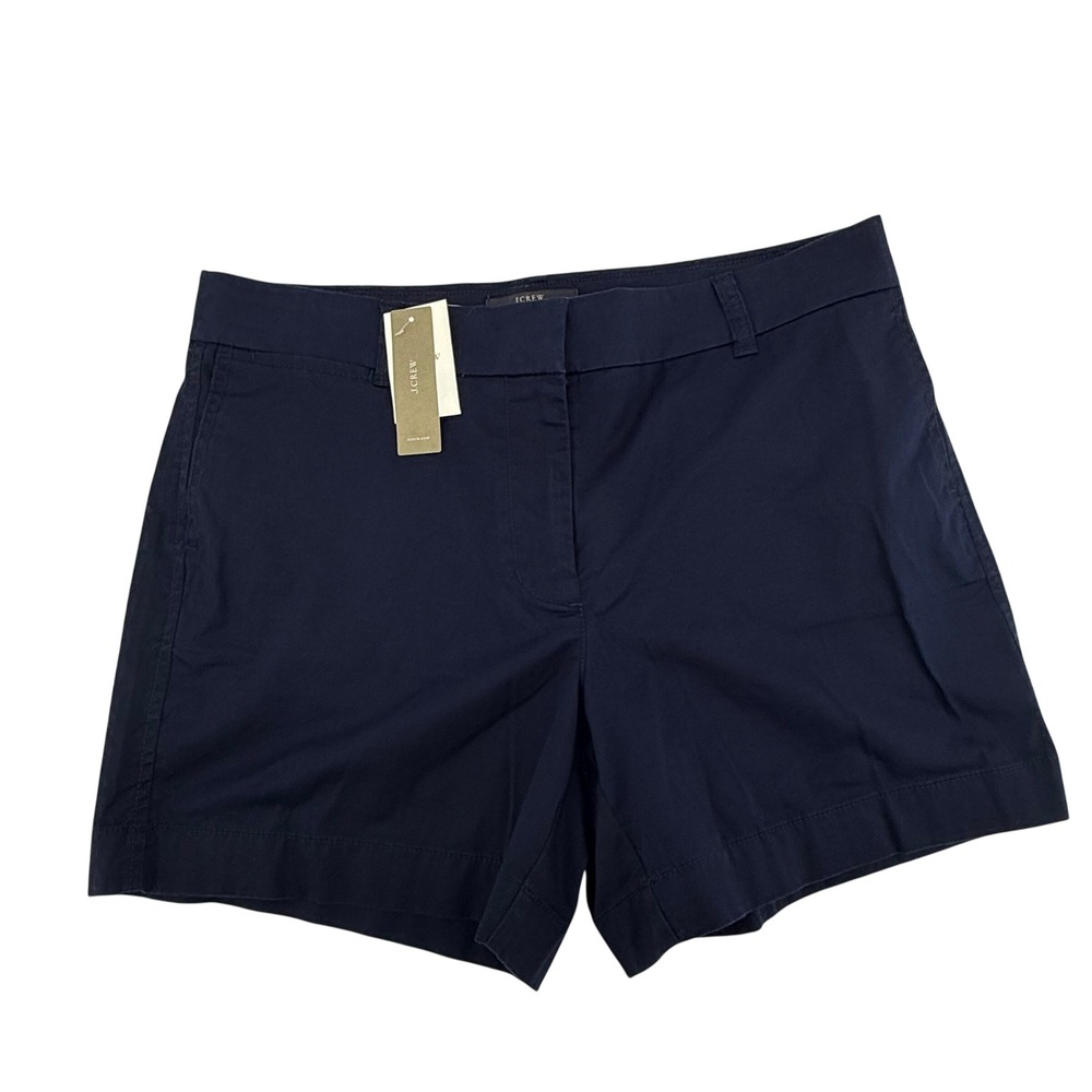 J.Crew Navy Blue Stretch Cotton Chino Shorts‎ Women's Size 8 NEW